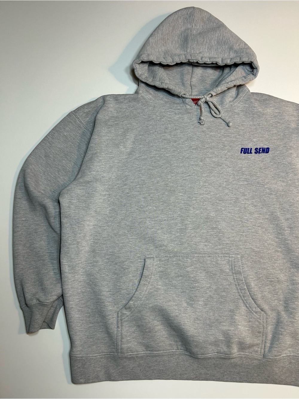 Full Send Nelk Boys Embroidered Logo Pullover Hoodie Grey Blue